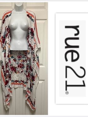 Rue21 Floral Print Midi Kimono Cardigan